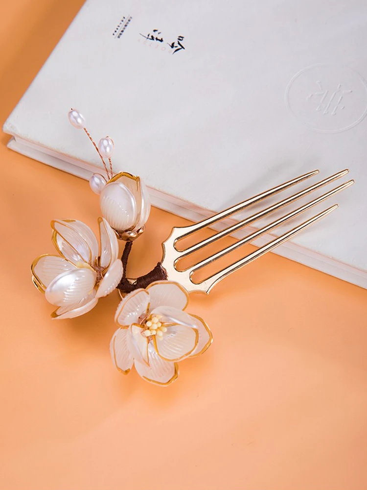Vintage Hairpin Magnolia Hanfu Hair Accessories for Girl