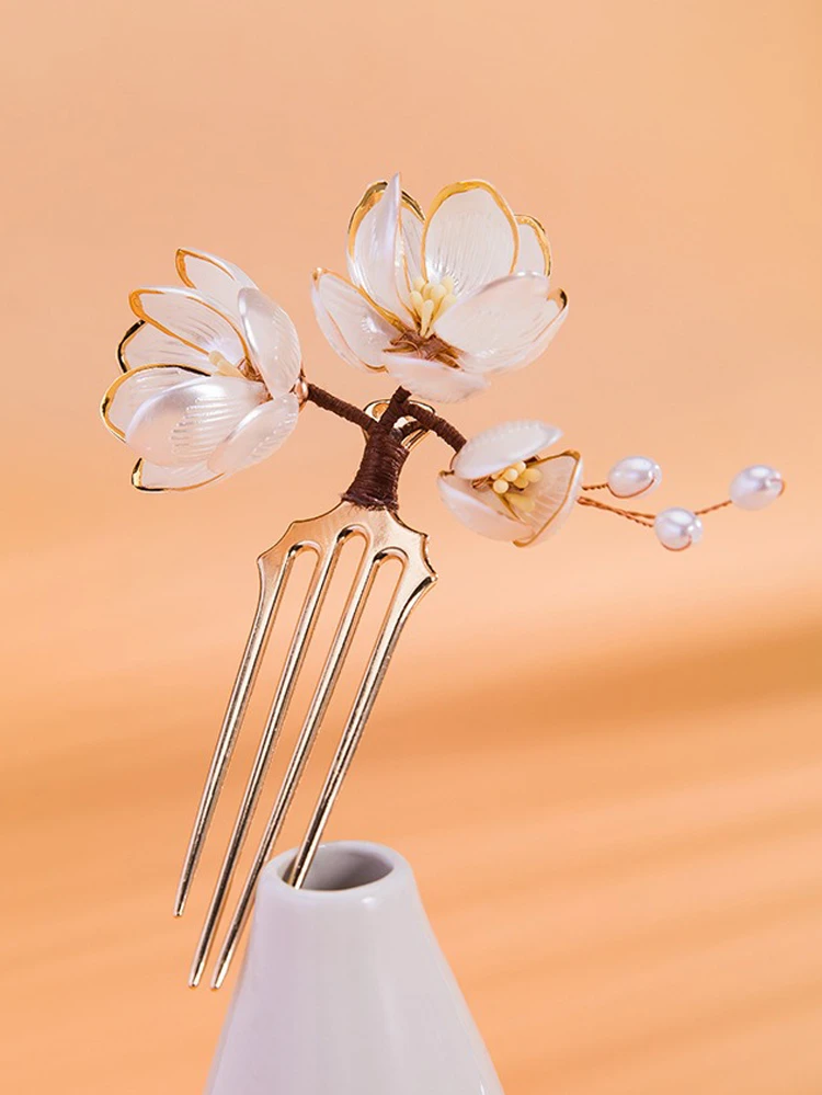 Vintage Hairpin Magnolia Hanfu Hair Accessories for Girl