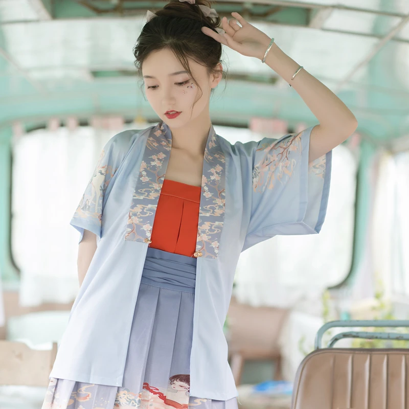Women-Modern-Hanfu-Short-Dress-For-Summer-2 Women Modern Hanfu Short Dress For Summer