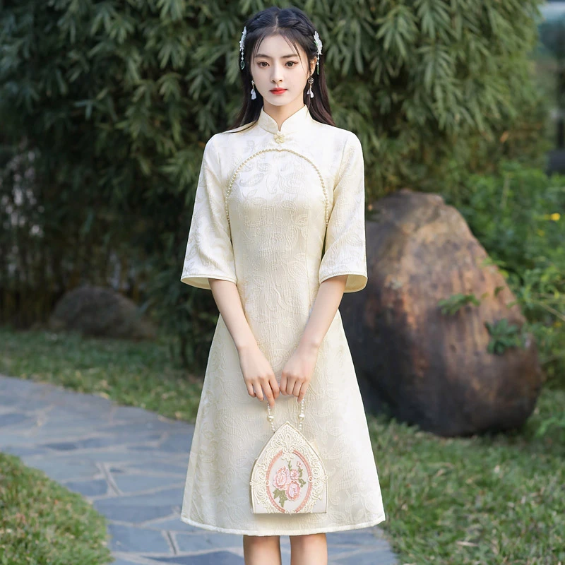 cream-qipao-modern-cheongsam-dress-01 cream qipao modern cheongsam dress