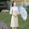 cream-qipao-modern-cheongsam-dress-02 cream qipao modern cheongsam dress