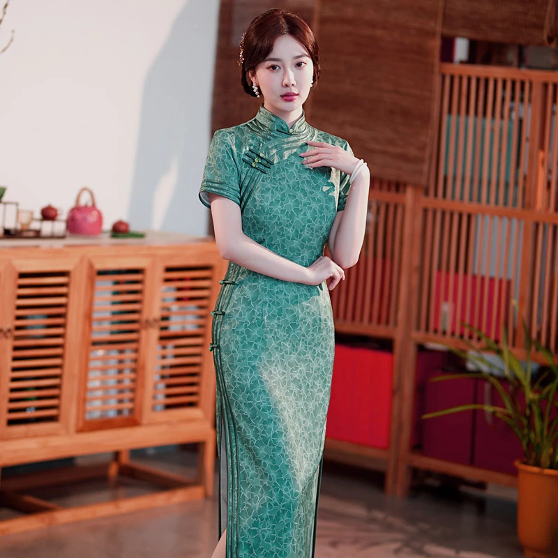 gingko-leaf-green-cheongsam-qipao-02 gingko leaf green cheongsam qipao