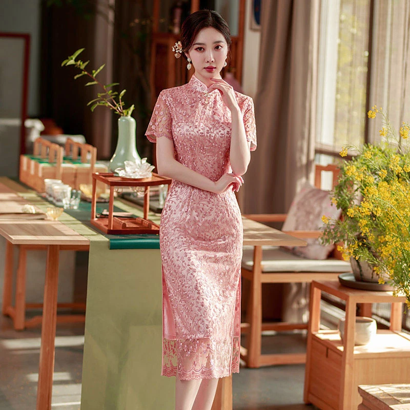 pink-petal-wedding-cheongsam-summer-dress-01 pink petal wedding cheongsam summer dress