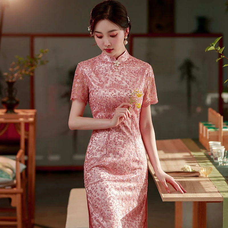 pink-petal-wedding-cheongsam-summer-dress-03 pink petal wedding cheongsam summer dress