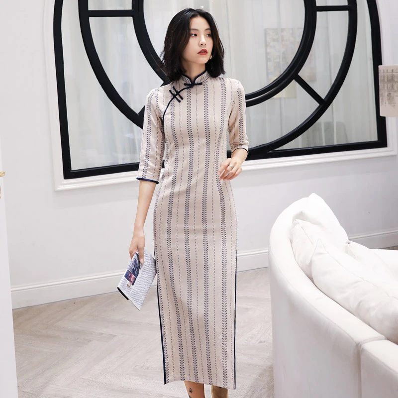 vine-qipao-modern-cheongsam-cotton-linen-02 vine qipao modern cheongsam cotton linen