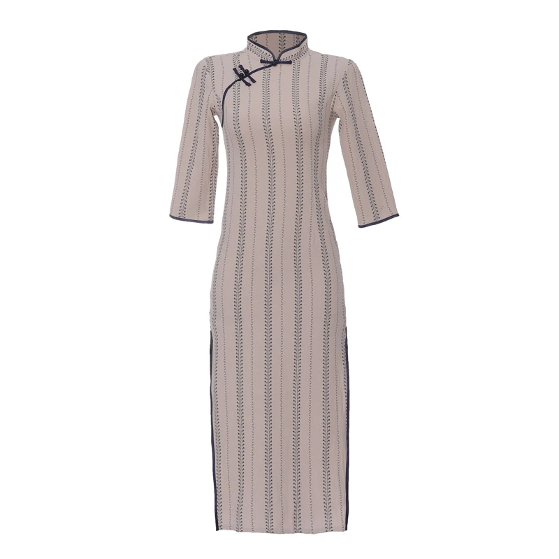 vine-qipao-modern-cheongsam-cotton-linen-04 vine qipao modern cheongsam cotton linen
