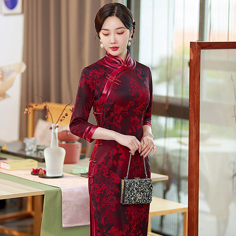 Autumn-ladies-cheongsam-retro-banquet-evening-dresses-3 Autumn ladies cheongsam retro banquet evening dresses