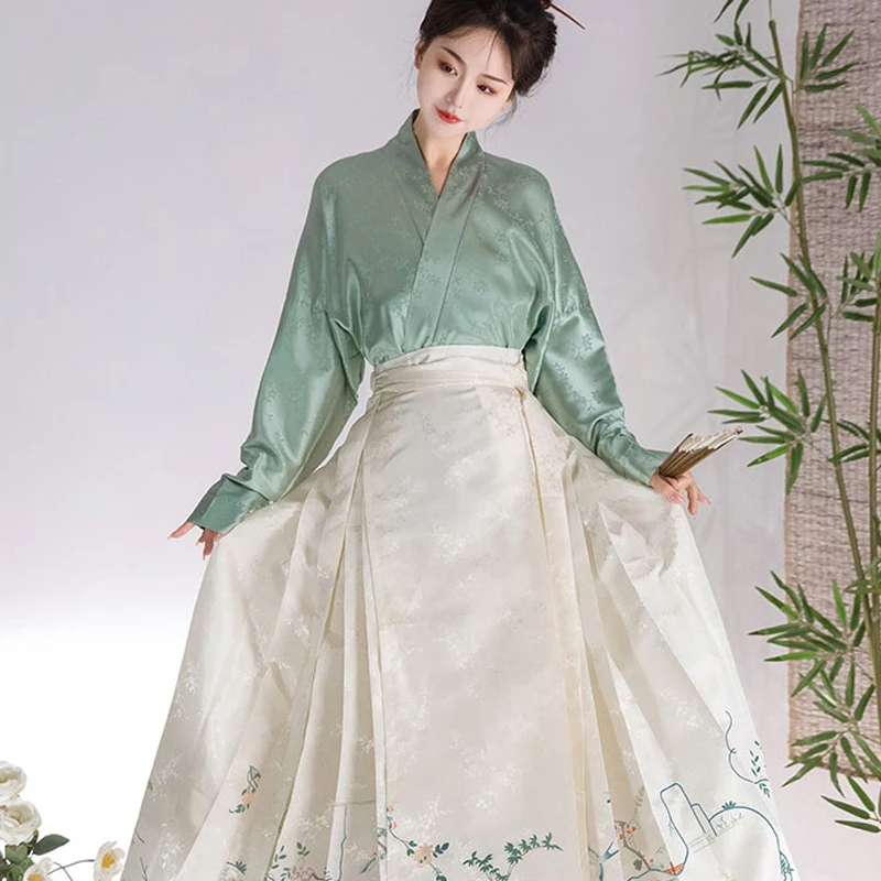 Classic-Ming-Dynasty-Flower-Bird-Mamian-Dress-for-Women-1 Classic Ming Dynasty Flower Bird Mamian Dress for Women