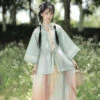 Modern-Ming-Style-Summer-Women-Cute-Green-Dress-1 Modern Ming Style Summer Women Cute Green Dress