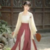 Modern-Song-Style-Women-Red-Hanfu-Butterfly-Sanjian-Dress-1 Modern Song Style Women Red Hanfu Butterfly Sanjian Dress