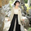 Modern-Song-Style-Women-Red-Hanfu-Butterfly-Sanjian-Dress-3 Modern Song Style Women Red Hanfu Butterfly Sanjian Dress