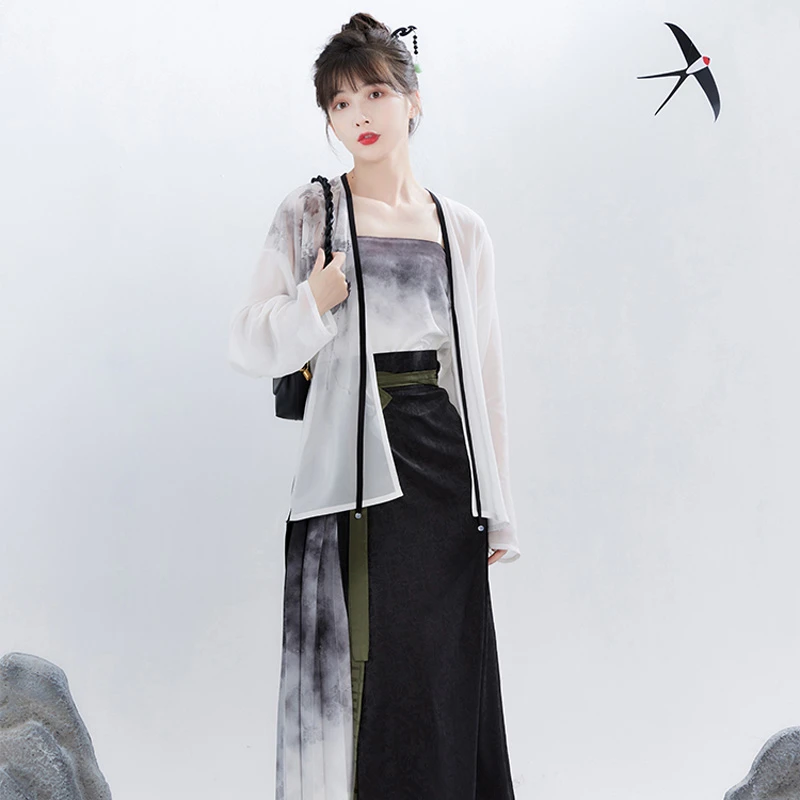 New-Summer-Ink-Style-Song-Dynasty-Lady-Hanfu-Costume-1 New Summer Ink Style Song Dynasty Lady Hanfu Costume