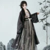 Woman-Black-Bamboo-Song-Dynasty-Qiyao-Shanqun-for-Everyday-Wear-4 Woman Black Bamboo Song Dynasty Qiyao Shanqun for Everyday Wear