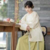 Women-Ming-Silk-Round-Shirt-Mamian-Dress-for-Summer-4 Women Ming Silk Round Shirt Mamian Dress for Summer
