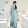 Women-Summer-Blue-Qiyao-Hanfu-Daily-Song-Costume-1 Women Summer Blue Qiyao Hanfu Daily Song Costume