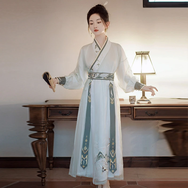 Hanfu-Zhiju-Robe-Summer-Women-Cool-Wuxia-Suit-1 Hanfu Zhiju Robe Summer Women Cool Wuxia Suit