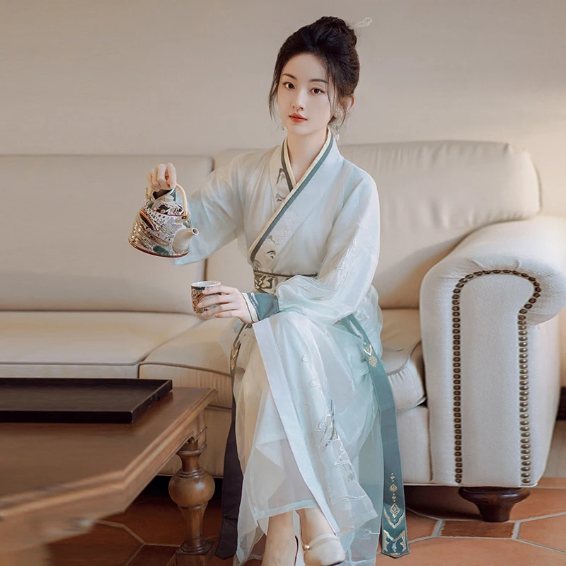 Hanfu-Zhiju-Robe-Summer-Women-Cool-Wuxia-Suit-4 Hanfu Zhiju Robe Summer Women Cool Wuxia Suit