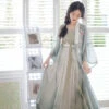Ming-Dynasty-Summer-Women's-Hanfu-Fresh-Green-Dress-12 Ming Dynasty Summer Women's Hanfu Fresh Green Dress