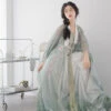 Ming-Dynasty-Summer-Women's-Hanfu-Fresh-Green-Dress-2 Ming Dynasty Summer Women's Hanfu Fresh Green Dress