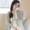 Ming-Dynasty-Summer-Women's-Hanfu-Fresh-Green-Dress-4 Ming Dynasty Summer Women's Hanfu Fresh Green Dress