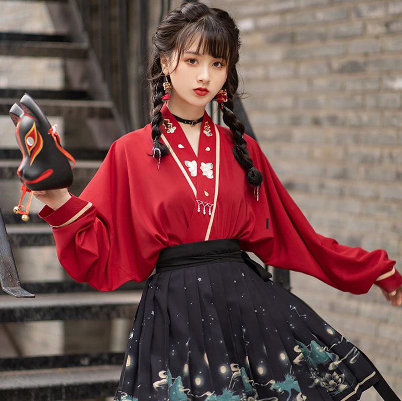 Modern-Hanfu-Short-Skirt-Set-Summer-Cooler-Fashion-Set-1 Modern Hanfu Short Skirt Set Summer Cooler Fashion Set