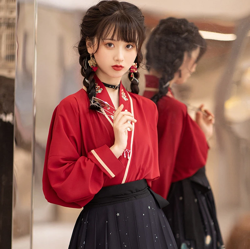 Modern-Hanfu-Short-Skirt-Set-Summer-Cooler-Fashion-Set-3 Modern Hanfu Short Skirt Set Summer Cooler Fashion Set