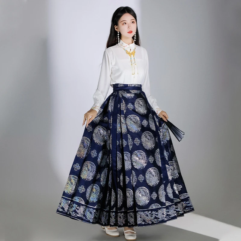 Modern-Ming-Dynasty-Hanfu-Summer-Women-Mamian-Dress-1 Modern Ming Dynasty Hanfu Summer Women Mamian Dress