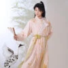 Round-Neck-Robe-Summer-Tang-System-Pink-Hanfu-1 Round Neck Robe Summer Tang System Pink Hanfu