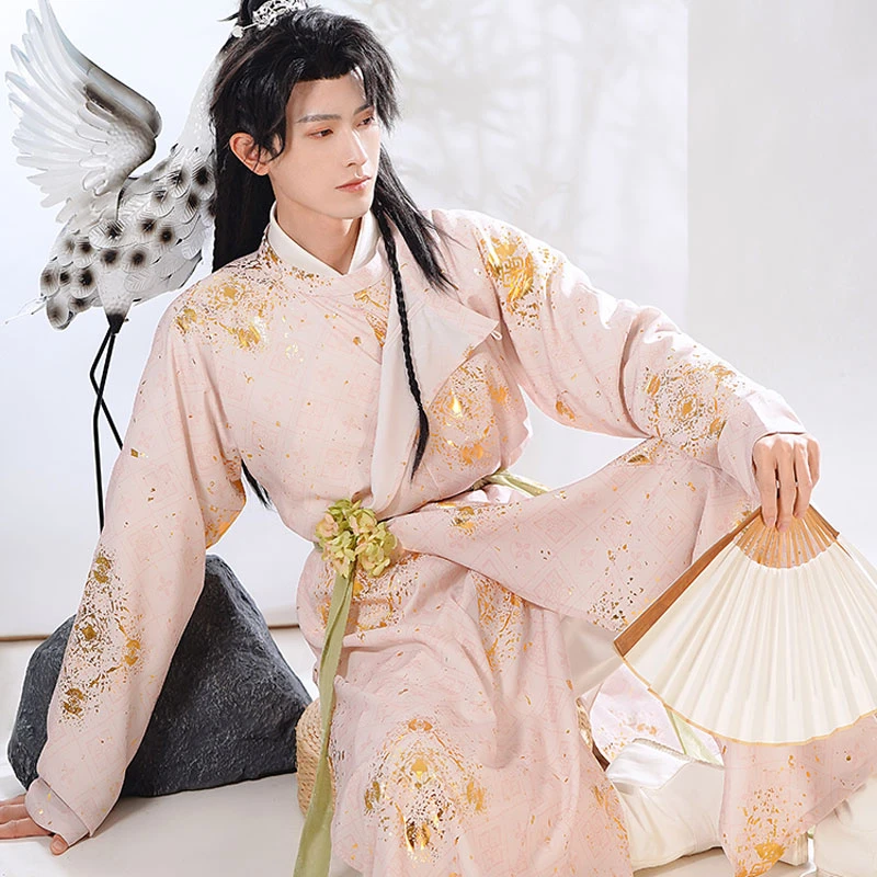 Round-Neck-Robe-Summer-Tang-System-Pink-Hanfu-2 Round Neck Robe Summer Tang System Pink Hanfu