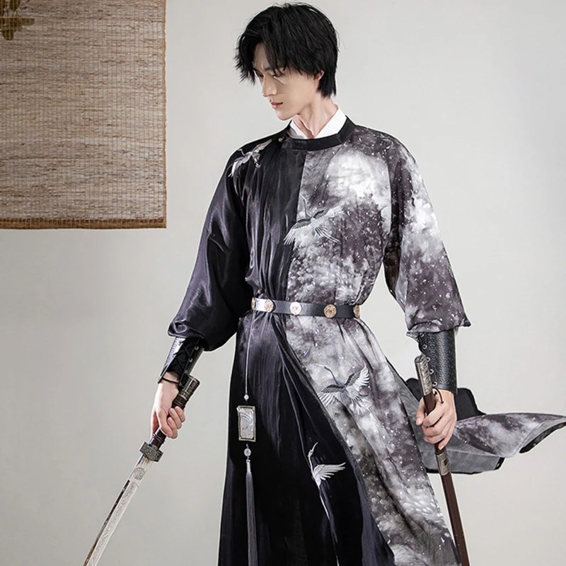 Tang-Dynasty-Male-Hanfu-Robe-Summer-Wuxia-Style-1 Tang Dynasty Male Hanfu Robe Summer Wuxia Style