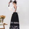 Women-Mamian-Skirt-Ming-Dynasty-Modified-Hanfu-for-Everyday-Wear-2 Women Mamian Skirt Ming Dynasty Modified Hanfu for Everyday Wear