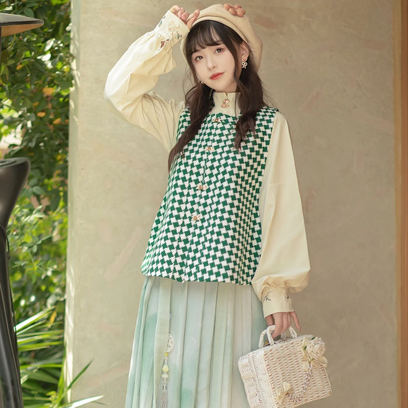 Autumn-Women-Modern-Hanfu-Bijia-Set-for-Daily-Wear-1 Autumn Women Modern Hanfu Bijia Set for Daily Wear