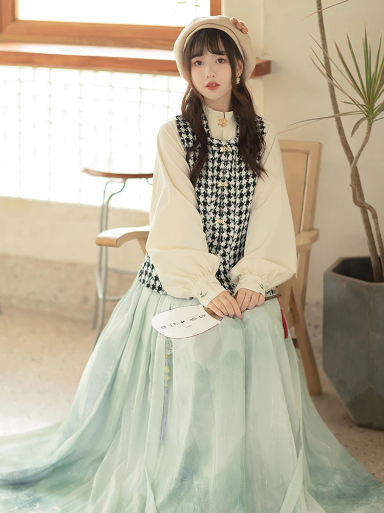 Autumn Women Modern Hanfu Bijia Set for Daily Wear