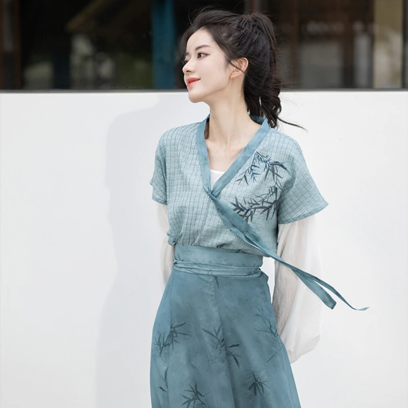 Casual-Ladies-Tang-Dynasty-Hanfu-Costume-Summer-Autumn-Daily-Vintage-Clothing-2 Casual Ladies Tang Dynasty Hanfu Costume Summer Autumn Daily Vintage Clothing