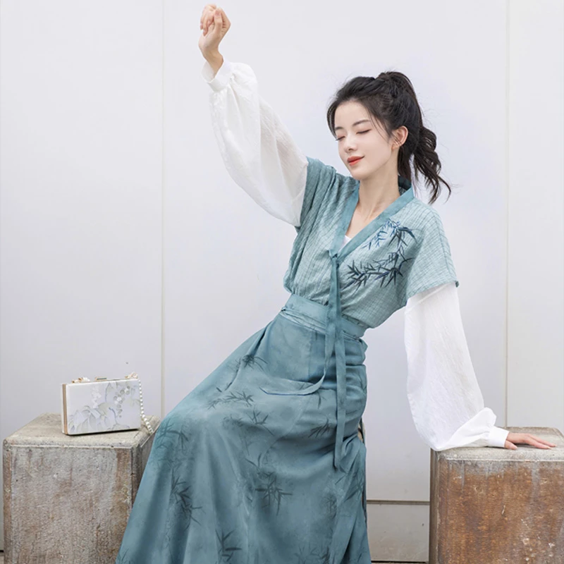 Casual-Ladies-Tang-Dynasty-Hanfu-Costume-Summer-Autumn-Daily-Vintage-Clothing-3 Casual Ladies Tang Dynasty Hanfu Costume Summer Autumn Daily Vintage Clothing
