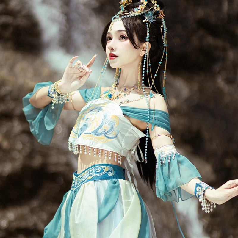 Fairy-Dunhuang-Dress-Ladies-Chinese-Exotic-Hanfu-Costume-4 Fairy Dunhuang Dress Ladies Chinese Exotic Hanfu Costume