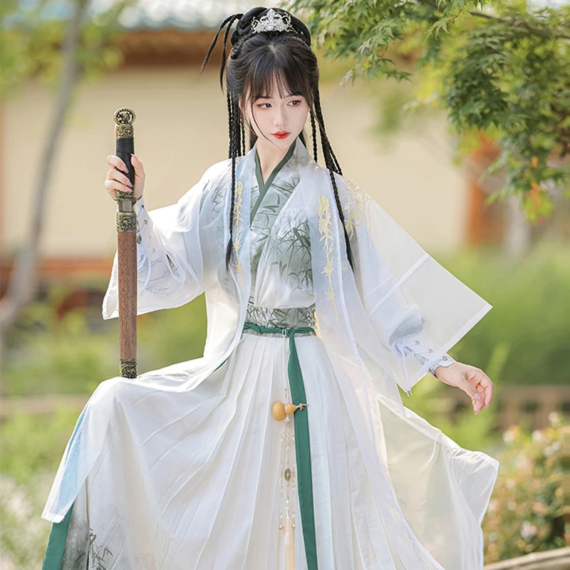 Song-Dynasty-Qiyao-Hanfu-Summer-Martial-Arts-Heroic-Costume-2 Song Dynasty Qiyao Hanfu Summer Martial Arts Heroic Costume