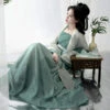 Summer-Song-Dynasty-Fairy-Women-Pleated-Dress-Large-Sleeve-Green-Hanfu-Set-2 Summer Song Dynasty Fairy Women's Pleated Dress Large Sleeve Green Hanfu Set