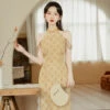 butterfly-qipao-yellow-summer-cheongsam-03 butterfly qipao yellow summer cheongsam