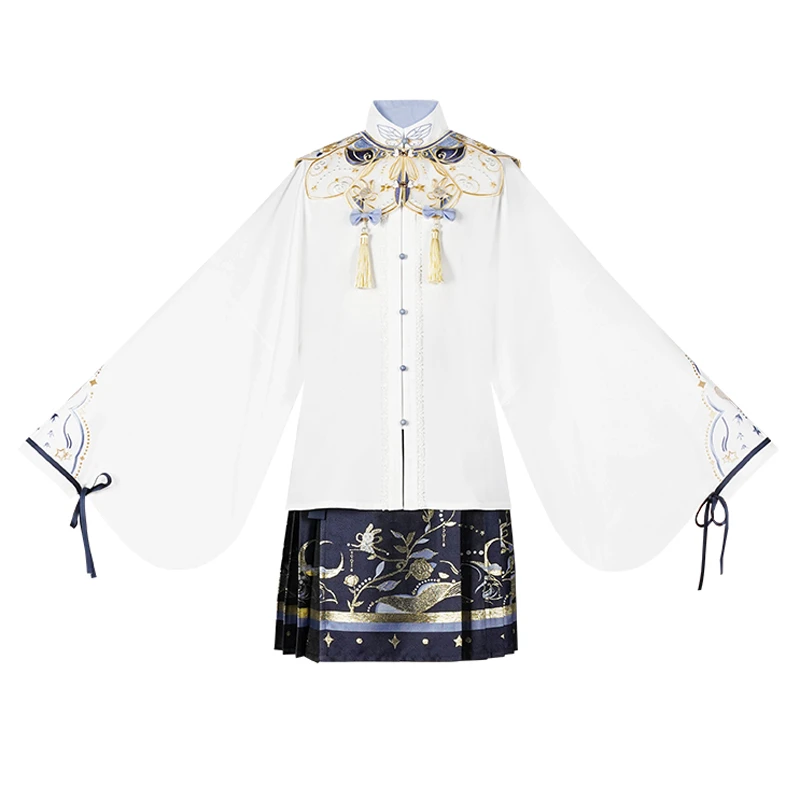 Fashion-Hanfu-Ming-Dynasty-Short-Dress-Cloudy-Shoulder-Women's-Party-Costumes-4 Fashion Hanfu Ming Dynasty Short Dress Cloudy Shoulder Women's Party Costumes