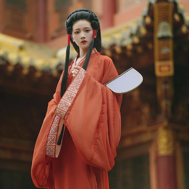 Han-Dynasty-Hanfu-Robe-Retro-Zhiju-Large-Size-Red-Dresses-3 Han Dynasty Hanfu Robe Retro Zhiju Large Size Red Dresses