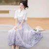 Modern-Women-Mamian-Hanfu-Dress-Light-Fashion-Short-Shirt-1 Modern Women Mamian Hanfu Dress Light Fashion Short Shirt