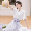 Modern-Women-Mamian-Hanfu-Dress-Light-Fashion-Short-Shirt-2 Modern Women Mamian Hanfu Dress Light Fashion Short Shirt