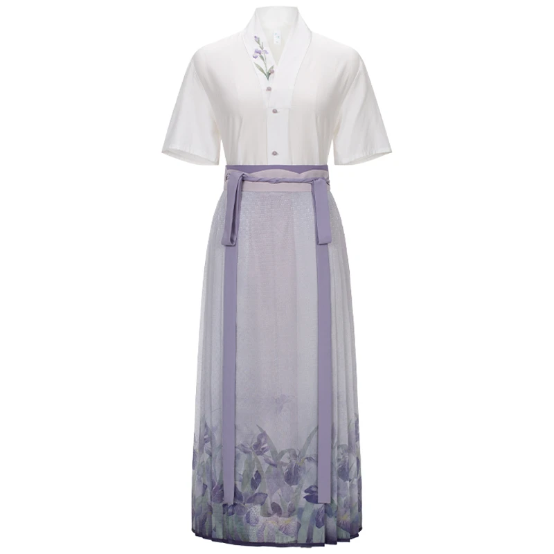 Modern-Women-Mamian-Hanfu-Dress-Light-Fashion-Short-Shirt-4 Modern Women Mamian Hanfu Dress Light Fashion Short Shirt
