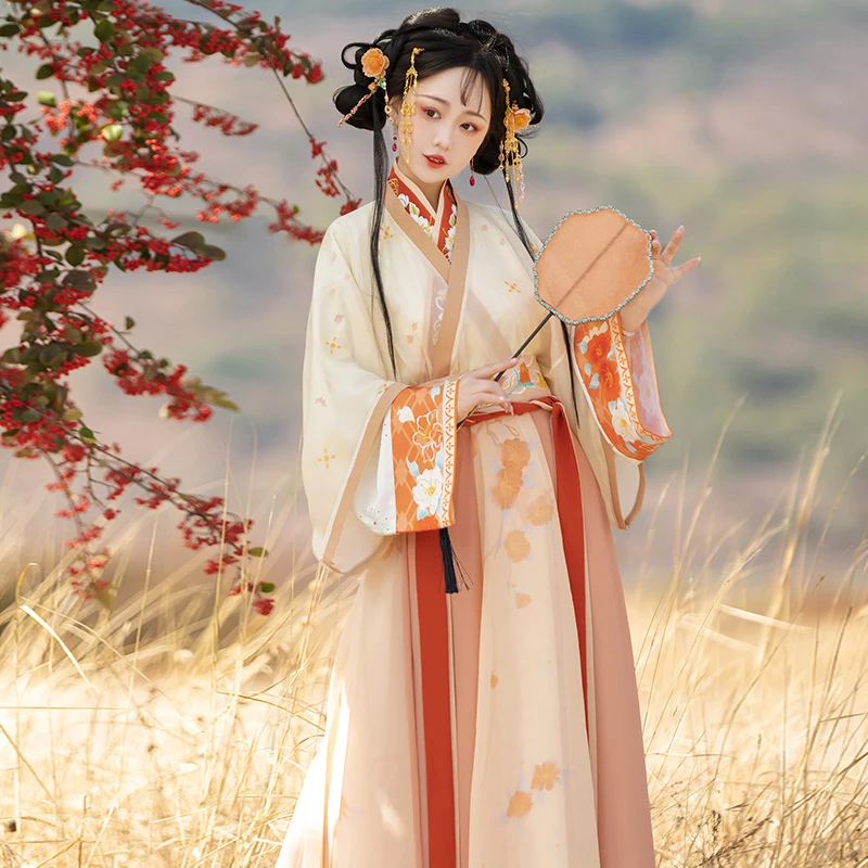 Women-Wei-Jin-Qiyao-Hanfu-Autumn-Casual-Ruqun-Dress-1 Women Wei Jin Qiyao Hanfu Autumn Casual Ruqun Dress