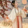 Women-Wei-Jin-Qiyao-Hanfu-Autumn-Casual-Ruqun-Dress-4 Women Wei Jin Qiyao Hanfu Autumn Casual Ruqun Dress