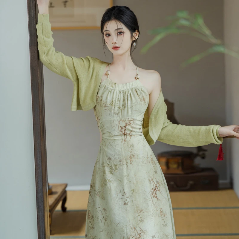 autumn-bamboo-green-Chinese-dress-01 autumn bamboo green Chinese dress