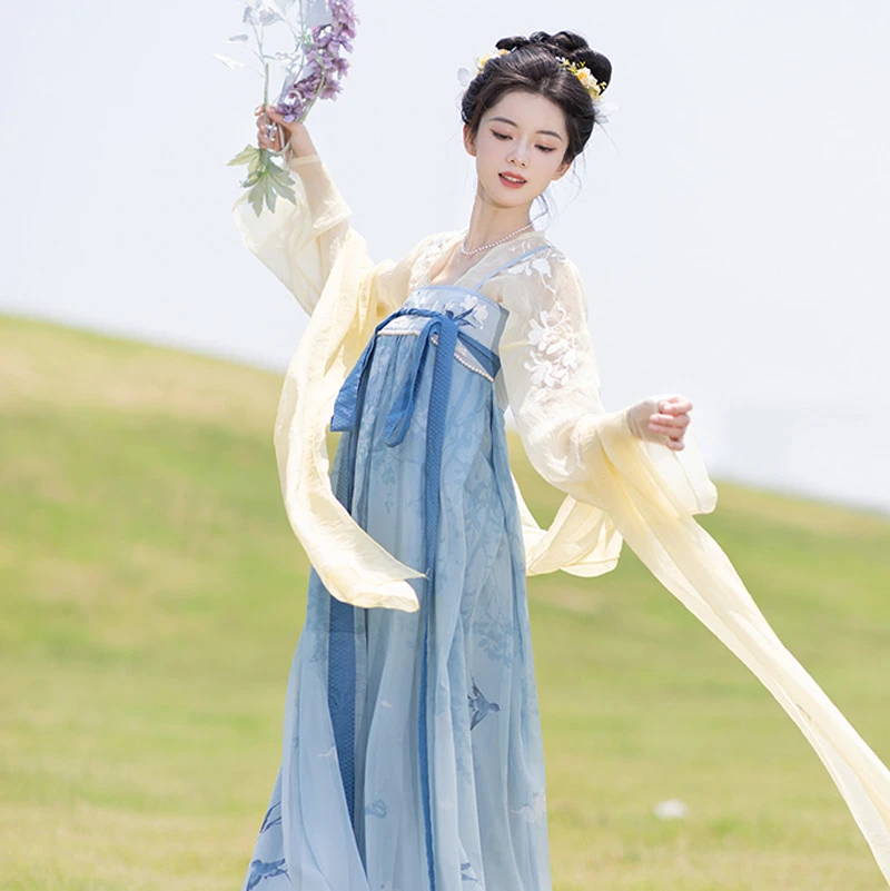 Lady-Tang-Dynasty-Qixiong-Shanqun-Dress-Set-Fresh-Improved-Hanfu-1 Lady Tang Dynasty Qixiong Shanqun Dress Set Fresh Improved Hanfu