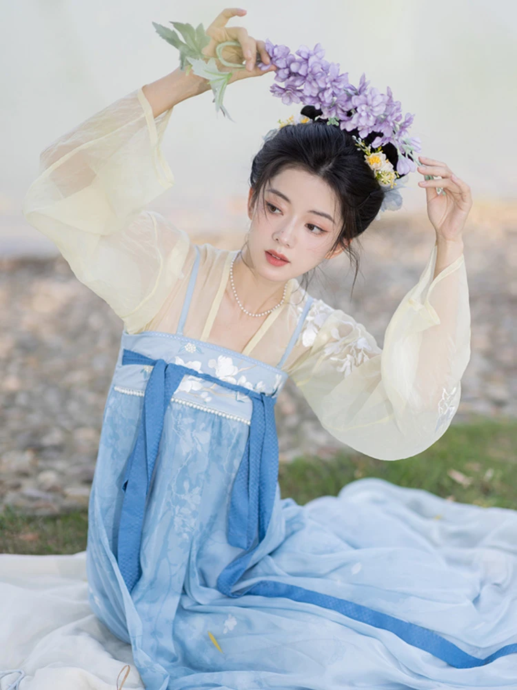 Lady Tang Dynasty Qixiong Shanqun Dress Set Fresh Improved Hanfu