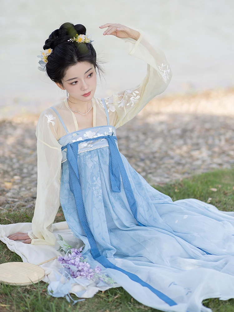 Lady Tang Dynasty Qixiong Shanqun Dress Set Fresh Improved Hanfu